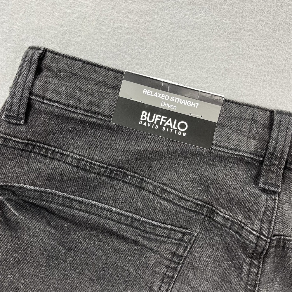 Buffalo David Bitton Jeans Mens 34x30 Black Denim Pants Relaxed Straight Driven - Picture 6 of 15